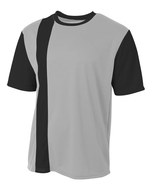 A4 Youth Legend Soccer Jersey (NB3016), Color 'Silver / Black'